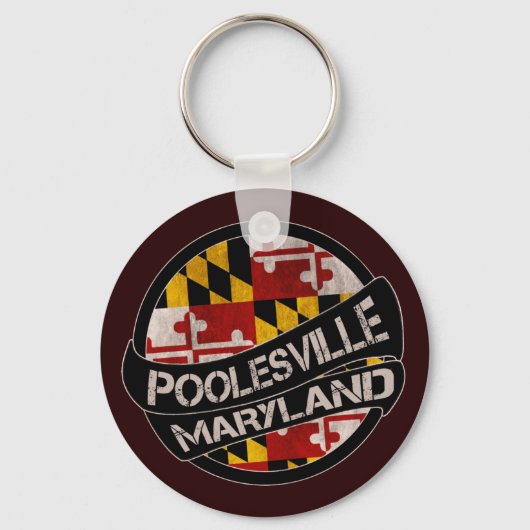 Poolesville Maryland flag grunge sleutelhanger (Voorkant)