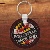 Poolesville Maryland flag grunge sleutelhanger (Voorkant)