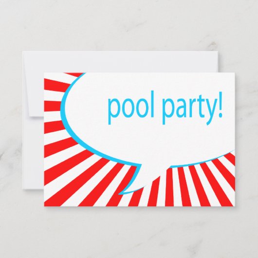 Poolfeest! Comic Speech Bubble Kaart (Voorkant)