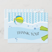 Poolfeest Dank u Briefkaart (Voorkant / Achterkant)