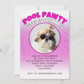 Poolfeest puppy hond aangepaste foto verjaardagsfe kaart (Voorkant)