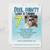 Poolfeest puppy honden custom foto verjaardagsfees kaart (Voorkant)
