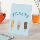 Poolfeest "traktaties"-teken reclamebord met voetstuk (Insitu)