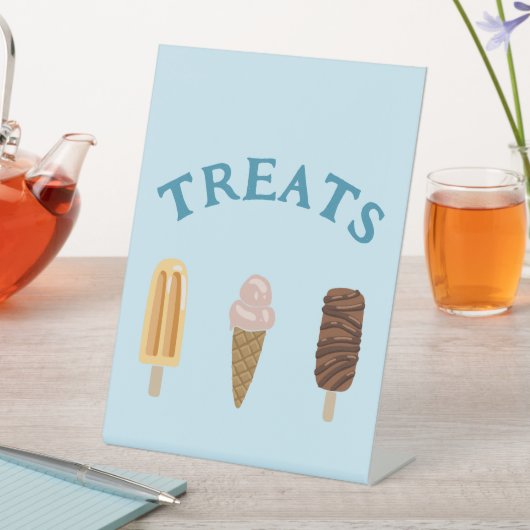 Poolfeest "traktaties"-teken reclamebord met voetstuk (Insitu)