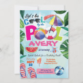 Poolfeest verjaardagsuitnodiging voor Kind kindere Kaart (Voorkant)