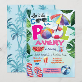 Poolfeest verjaardagsuitnodiging voor Kind kindere Kaart