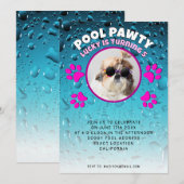 Poolfeestje puppy hond aangepaste foto verjaardags kaart (Voorkant / Achterkant)