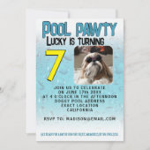 Poolfeestje puppy hond aangepaste foto verjaardags kaart (Voorkant)