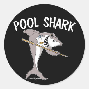 poolhaai ronde sticker