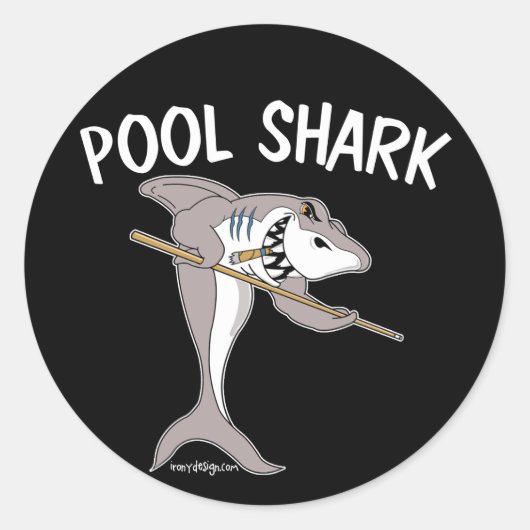 poolhaai ronde sticker (Voorkant)