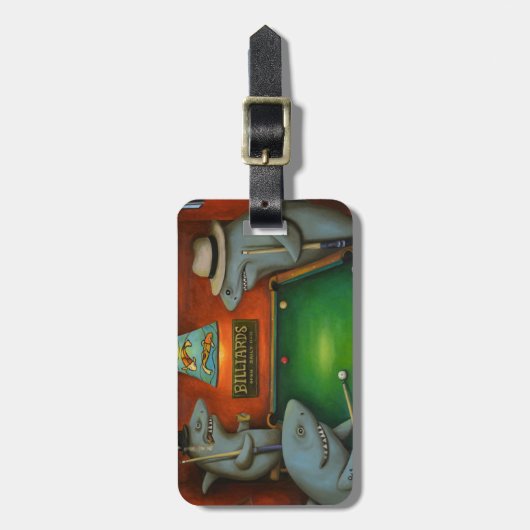 Poolhaaien Bagagelabel (Voorkant verticaal)