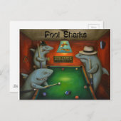 poolhaaien met briefing briefkaart (Voorkant / Achterkant)