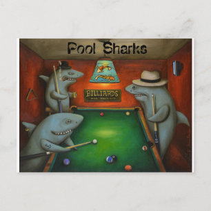 poolhaaien met briefing briefkaart