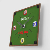 POOLKAMER/HALL CLOCK - PERSONALISEREN MET NAAM VIERKANTE KLOK (Hoek)