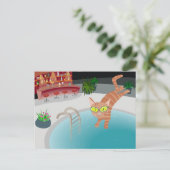 poolkat briefkaart (Staand voorkant)