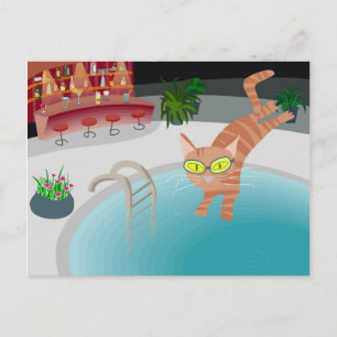 poolkat briefkaart