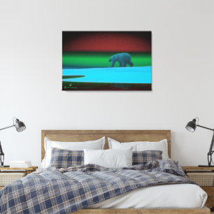 Poollicht IJsbeer Canvas Afdruk