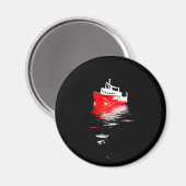 Poolonderzoeksschip gereflecteerd in de nachtwater magneet (Voorkant / Achterkant)