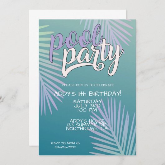 POOLPARTIJ, TROPISCHE PARTIJ, GROTE DAG (Voorkant / Achterkant)