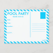 poolpartij uitnodiging briefkaart (Achterkant)