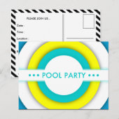 poolpartij uitnodiging briefkaart (Voorkant / Achterkant)