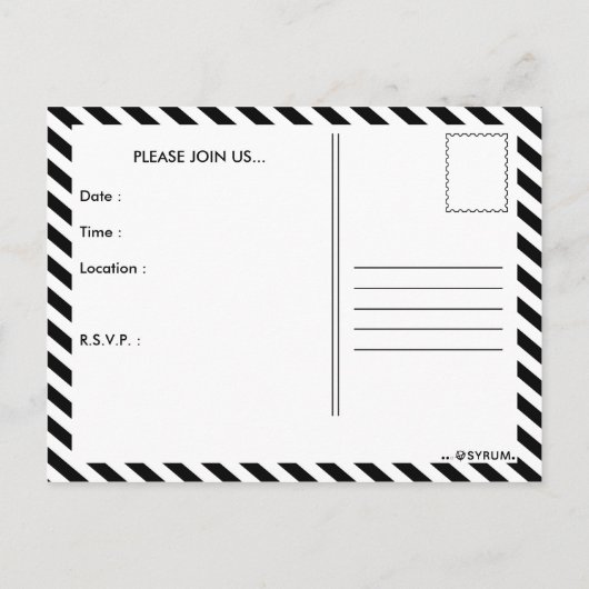 poolpartij uitnodiging briefkaart (Achterkant)