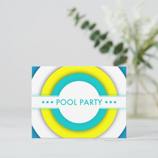 poolpartij uitnodiging briefkaart (Staand voorkant)