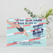 poolpartij zwemmer zwemwedstrijd uitnodigen kaart (Staand voorkant)