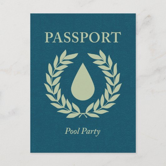 poolpartijpaspoort uitnodiging briefkaart (Voorkant)