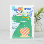 Poolparty Alligator Kaart (Staand voorkant)