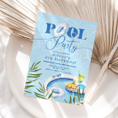 Poolparty geslacht neutrale verjaardag kaart