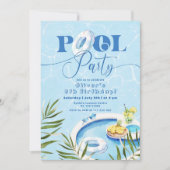 Poolparty geslacht neutrale verjaardag kaart (Voorkant)