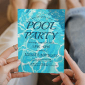 Poolparty I Lichtblauw Water Uitnodiging