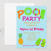 Poolparty Kaart (Voorkant / Achterkant)