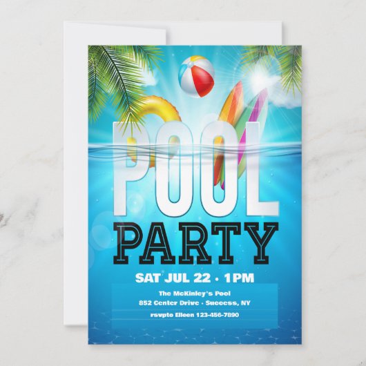 Poolparty Kaart (Voorkant)