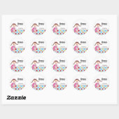 Poolparty (meisje) ronde sticker (Vel)