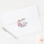 Poolparty (meisje) ronde sticker (Envelop)