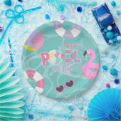 Poolparty Meisje Roze en Paarse Verjaardag Papieren Bordje (Feest)