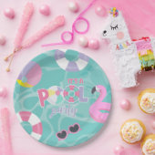 Poolparty Meisje Roze en Paarse Verjaardag Papieren Bordje (Feest)