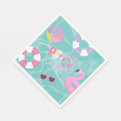 Poolparty Meisje Roze en Paarse Verjaardag Servet (Hoek)