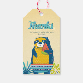 Poolparty Panda Verjaardag Dank u labels Cadeaulabel