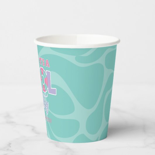 Poolparty Roze en Paarse Meisje Verjaardag Papieren Bekers (Links)