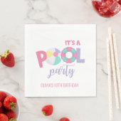 Poolparty Roze en Paarse Verjaardag Servet (Insitu)