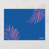 poolparty | Tropisch blauw roze flamingo verjaarda Briefkaart (Achterkant)
