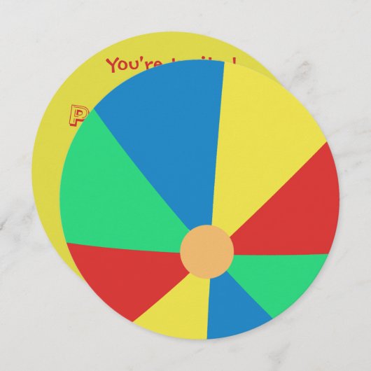 poolparty | Uitnodiging voor strandbal (Voorkant / Achterkant)