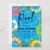 Poolparty Verjaardag | Zomer Pool Bash Kaart (Voorkant)