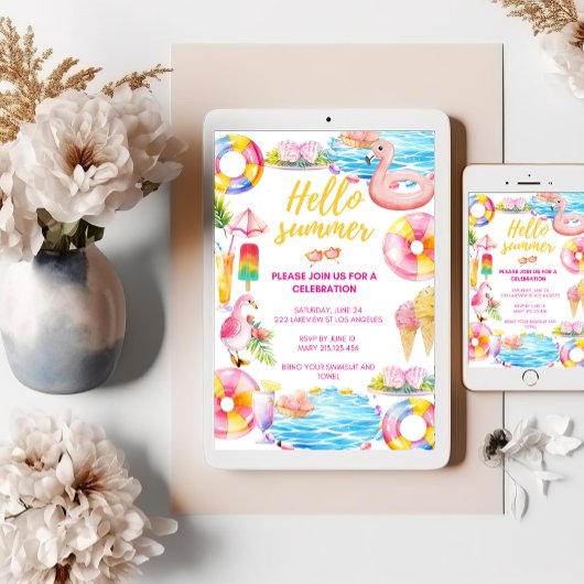 poolparty | Zomerfeest uitnodiging
