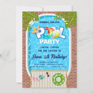 poolparty   Zwemverjaardag Kaart