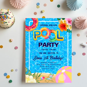 poolparty   Zwemverjaardag Kaart