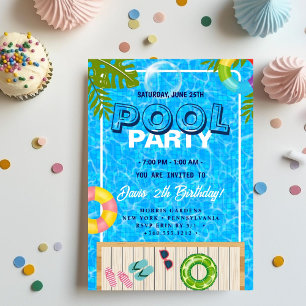 poolparty   Zwemverjaardag Kaart